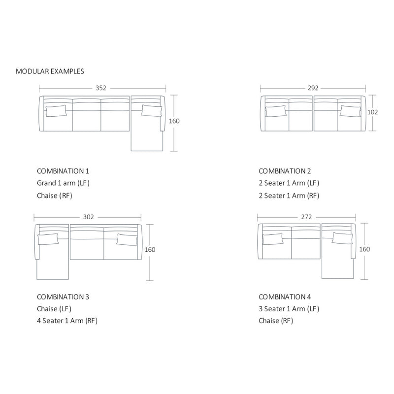 Alpine Modular Sofa - 4 Seater 1 Arm