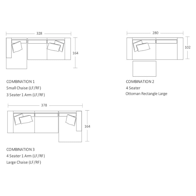 Aston Modular Sofa - 3 Seater 1 Arm