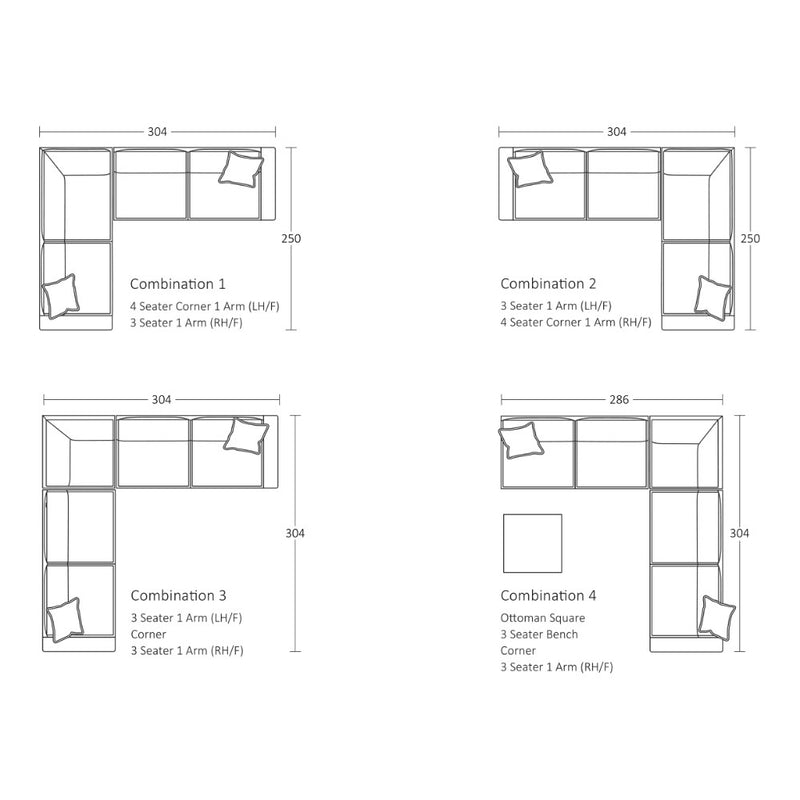 Daydream Modular Sofa - 4 Seater Corner 1 Arm