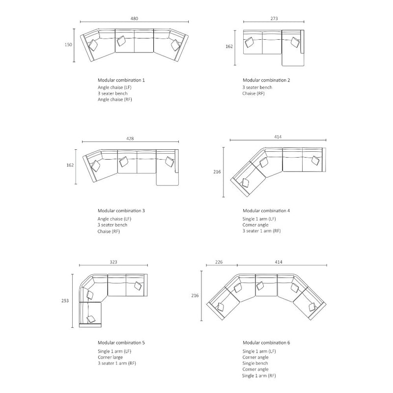 Dempsey Modular Sofa - 2.5 Seater Bench