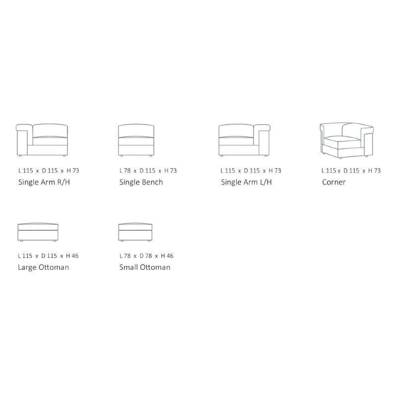 Hennessey Modular Sofa - Single Arm R/H