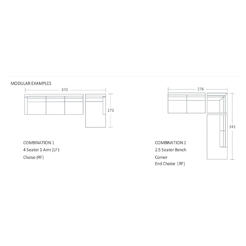 Hudson Modular Sofa - 4 Seater 1 Arm